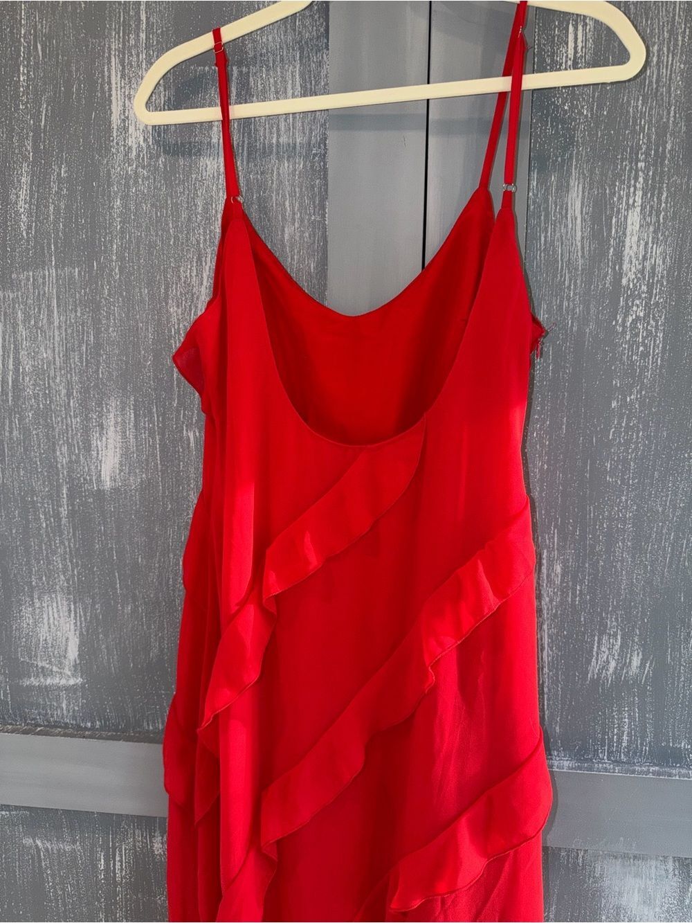 Commense Red Ruffle Maxi Dress NWT Size Large - Picture 6 of 9